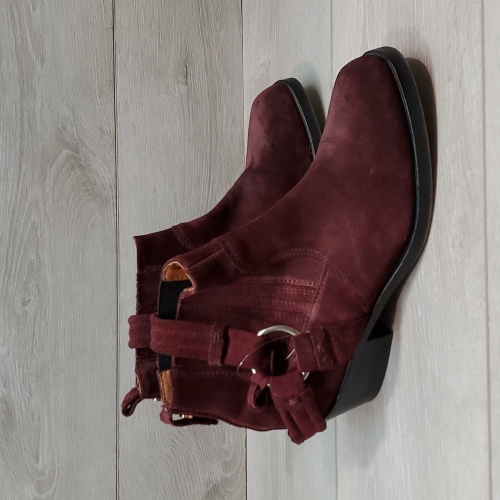 Diesel Womens Ankle Suede Square Toe Western Moto Heels boots shoes sz 39/9